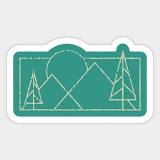 Synthwave Mountains 1986 Sticker